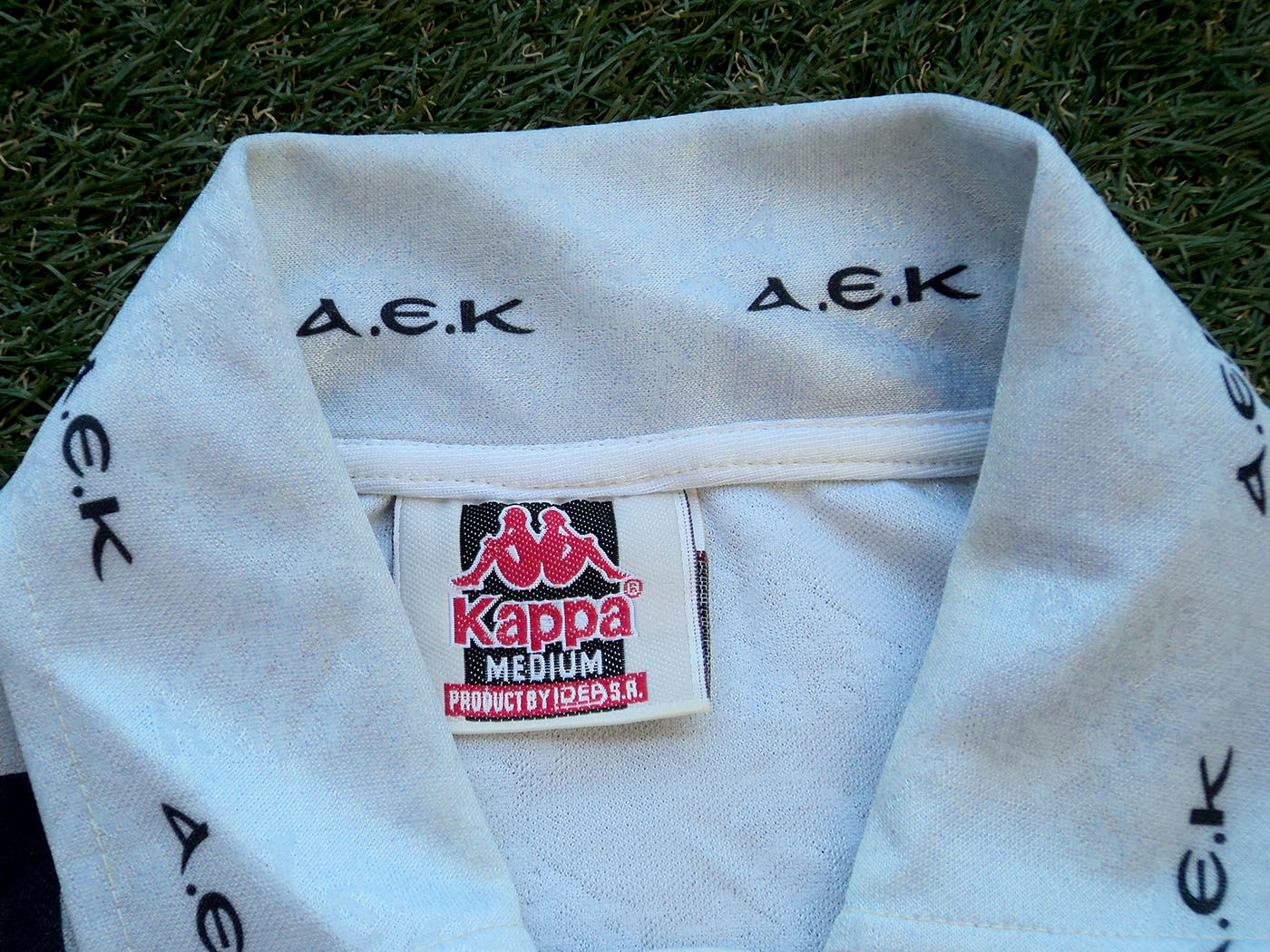 1996-1997 ΑΕΚ εκτός έδρας φανέλα Νο 19 Πλατάκης - Medium
