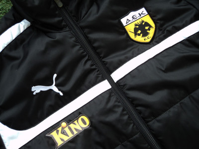 2012-2013 AEK Athens padded worn bench coat - Medium