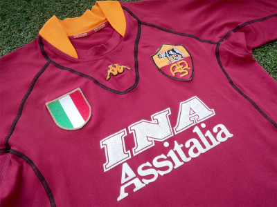 2001-2002 AS Roma home shirt - XLarge (Slim/tight fit)