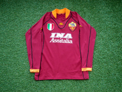 2001-2002 AS Roma home LS shirt - Medium (Slim/tight fit)