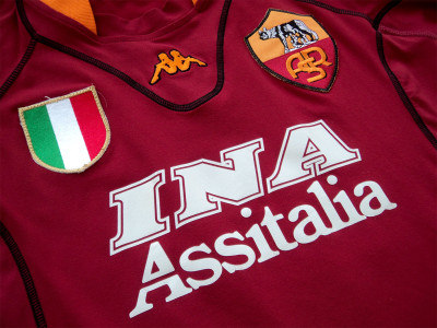 2001-2002 AS Roma home LS shirt - Medium (Slim/tight fit)