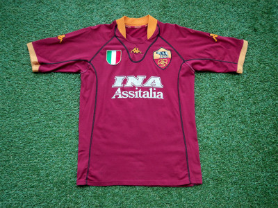 2001-2002 AS Roma home shirt - Large (Slim/tight fit)