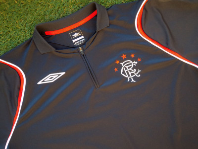 2006-2007 Rangers 1/4 zip training polo - Large