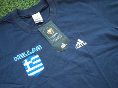 2004 Greece Adidas "Hellas" Euro t-shirt - Medium