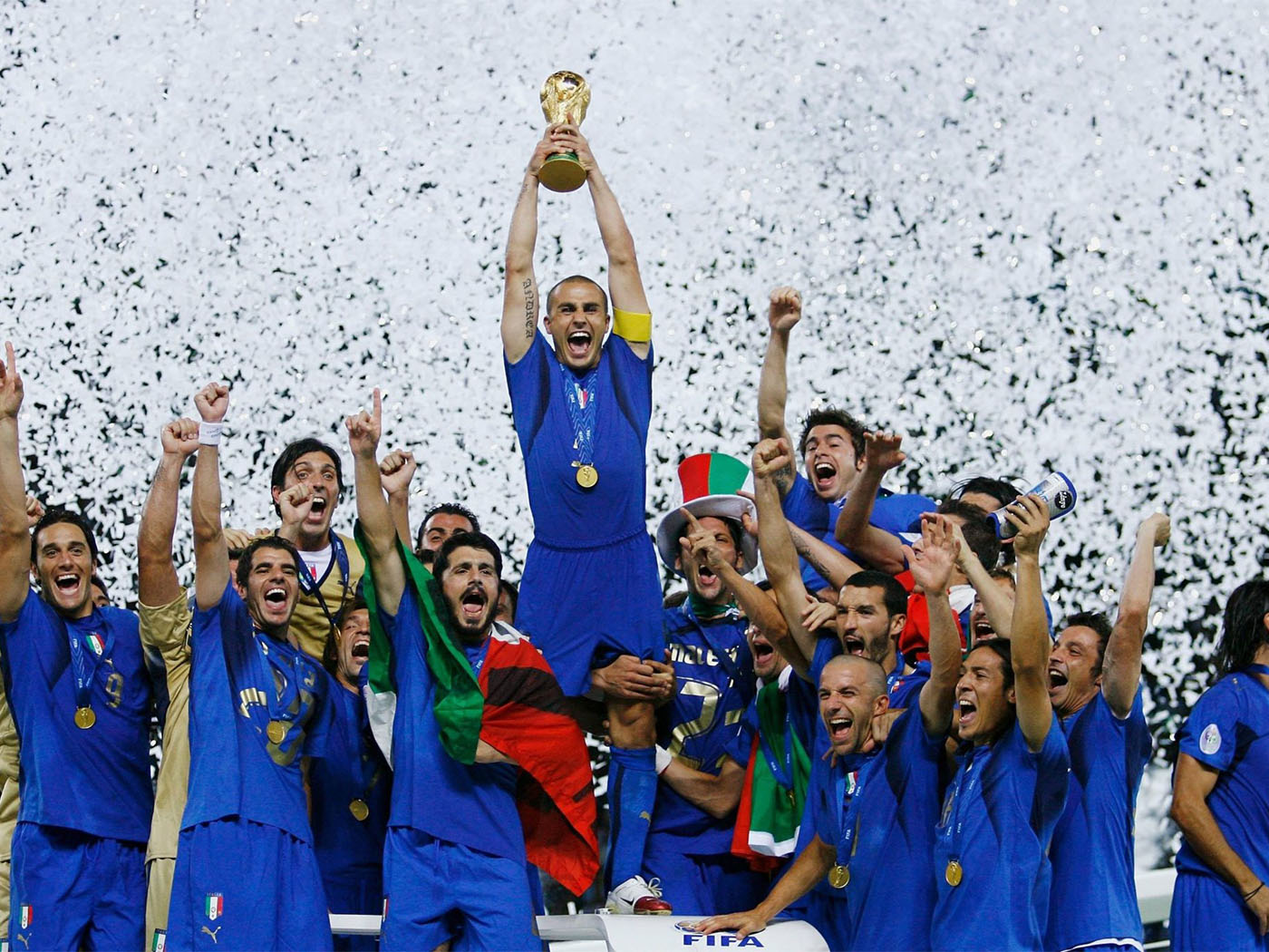 2006-2007 Ιταλία "Πρωταθλητές Κόσμου" εντός έδρας φανέλα - Large