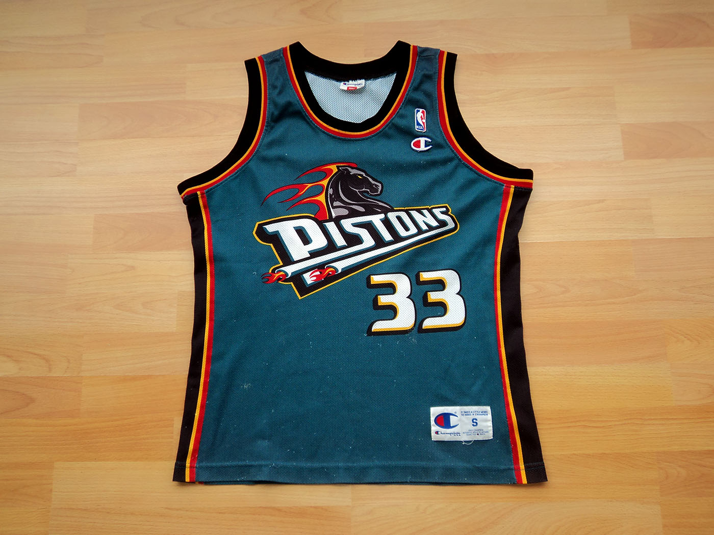 1997-2001 Ντιτρόιτ Πίστονς εκτός έδρας φανέλα Νο33 Γκραντ Χιλ - Small
