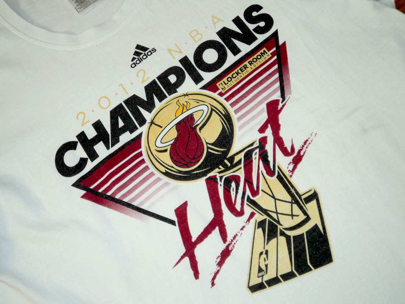 2012 Μαιάμι Χιτ NBA Πρωταθλητές Adidas t-shirt - Medium